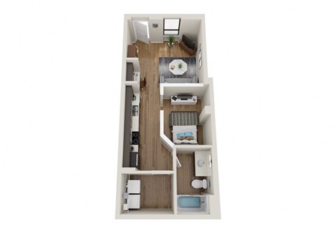 Studio Floor Plan at EagleRidge Plaza Residences, Fargo, ND, 58104